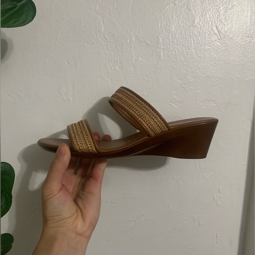 Elegant Brown Wedge Sandals